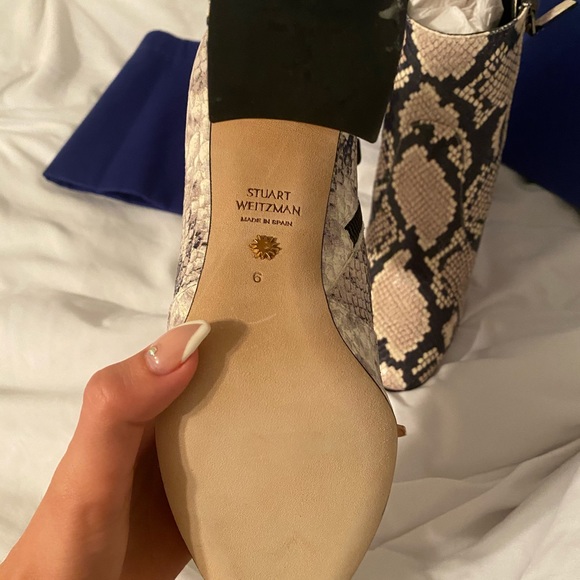 STUART WEITZMAN SNAKE BLOCK BOOTIE - Picture 9 of 9